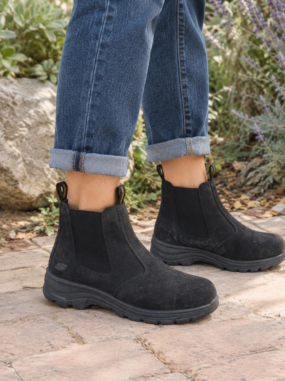 Sketchers Workshire Composite Toe Chelsea Inspired Work Boots Black | US 8.5